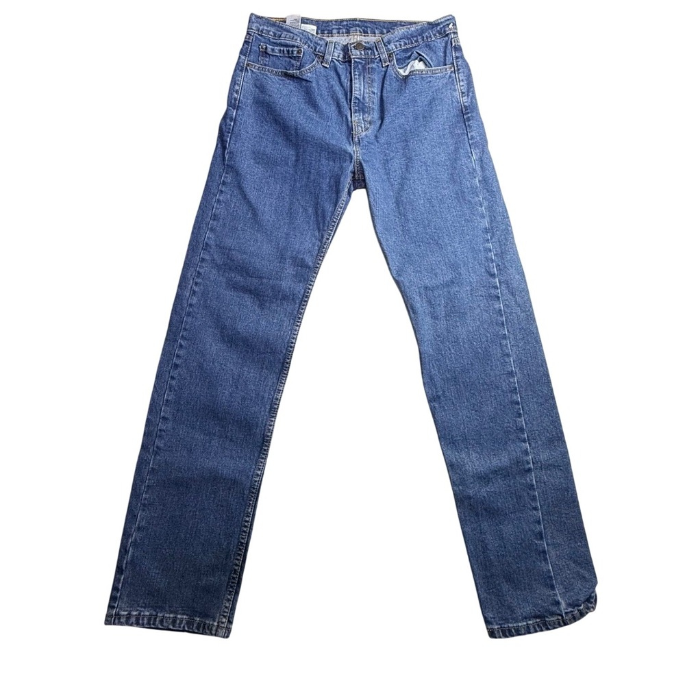 Levis 505 Regular Fit Straight Leg Jeans Mens 34x34 Medium Wash Blue Denim-2409
